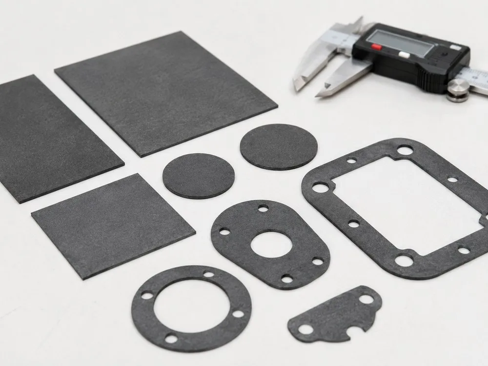 Die cut graphite paper sample quality for industrial graphite application.