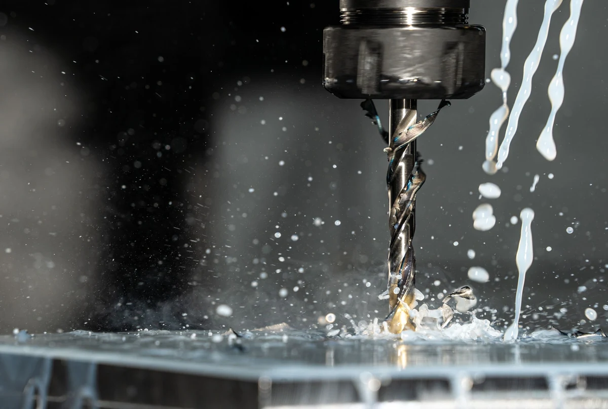 Six millimeter drill bit for deep-hole drilling in graphite.