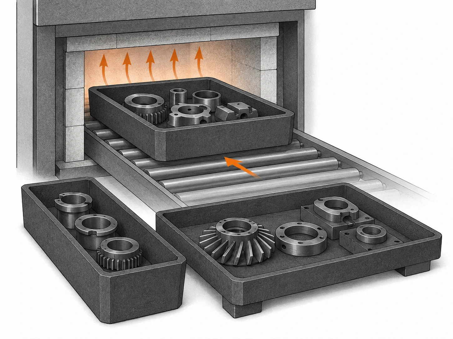 Graphite boat tray support