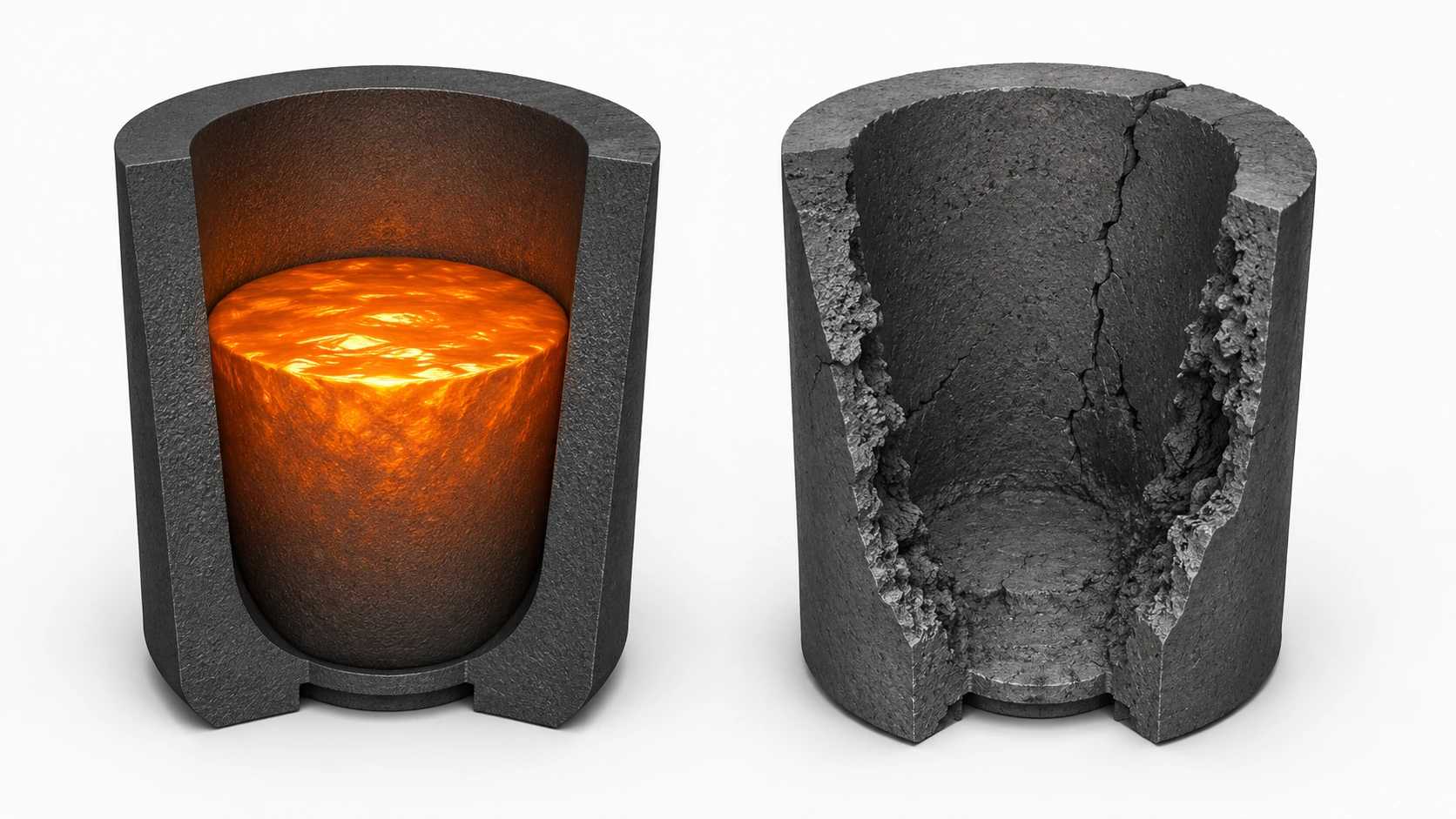 Graphite crucible thermal cycle