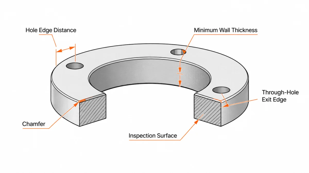 Risk evaluation map for graphite sealing ring drawings showing critical stress points.