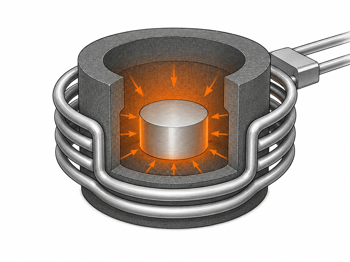 Graphite susceptor induction heating