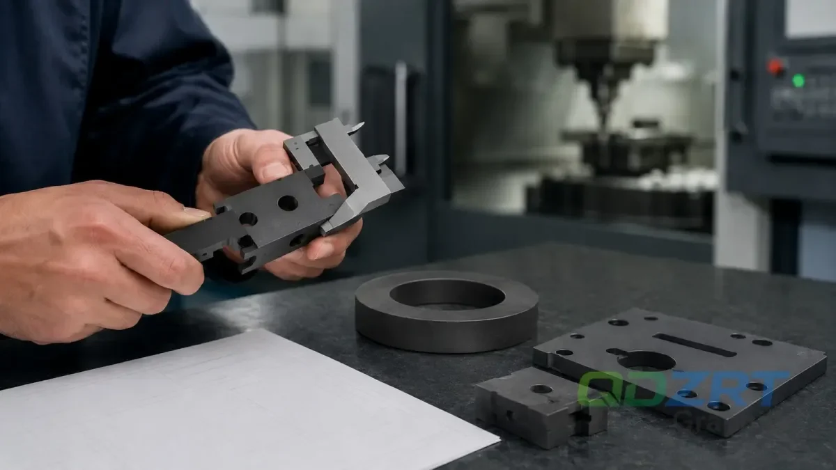 Engineering drawing and geometric tolerance review for precision graphite components.