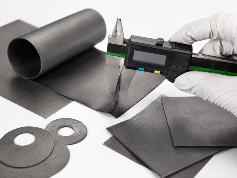 flexible-graphite-paper-samples-measured-with-caliper 