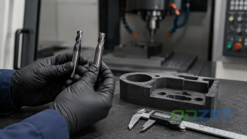 Graphite Machining Tool Wear Comparison Worn
