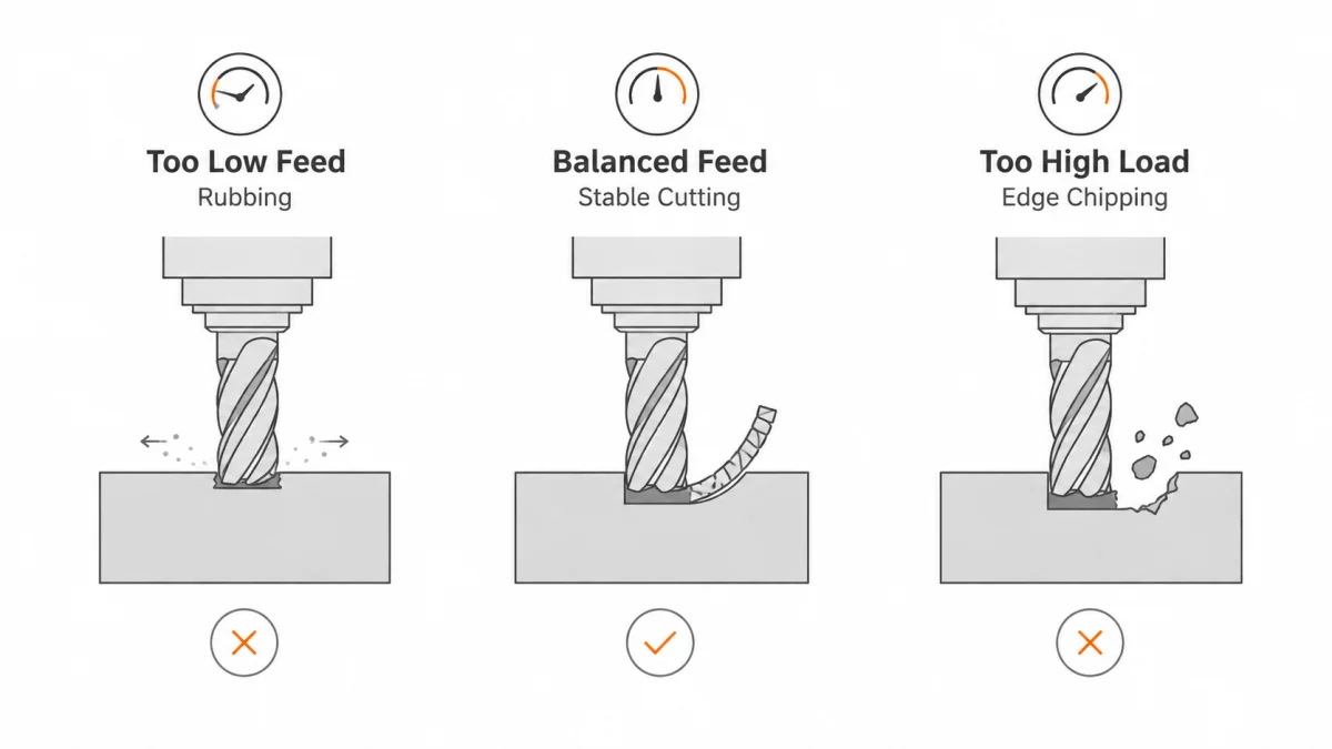 Cutting speed and feed rate comparison chart for graphite milling operations.