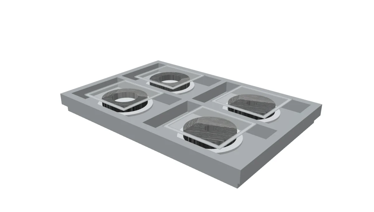 Individual cleanroom protective packaging for semiconductor graphite parts preventing contamination.