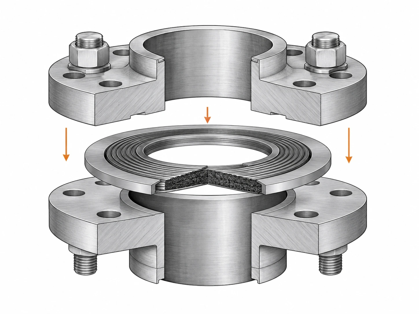 Spiral wound gasket cross section